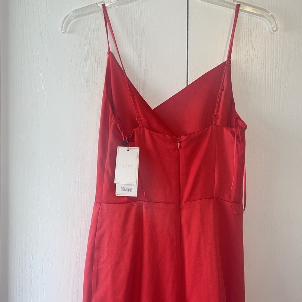 New Lipsy Cowl Neck Red Maxi Dress size 2 floor length ball gown prom wedding - Picture 4 of 5